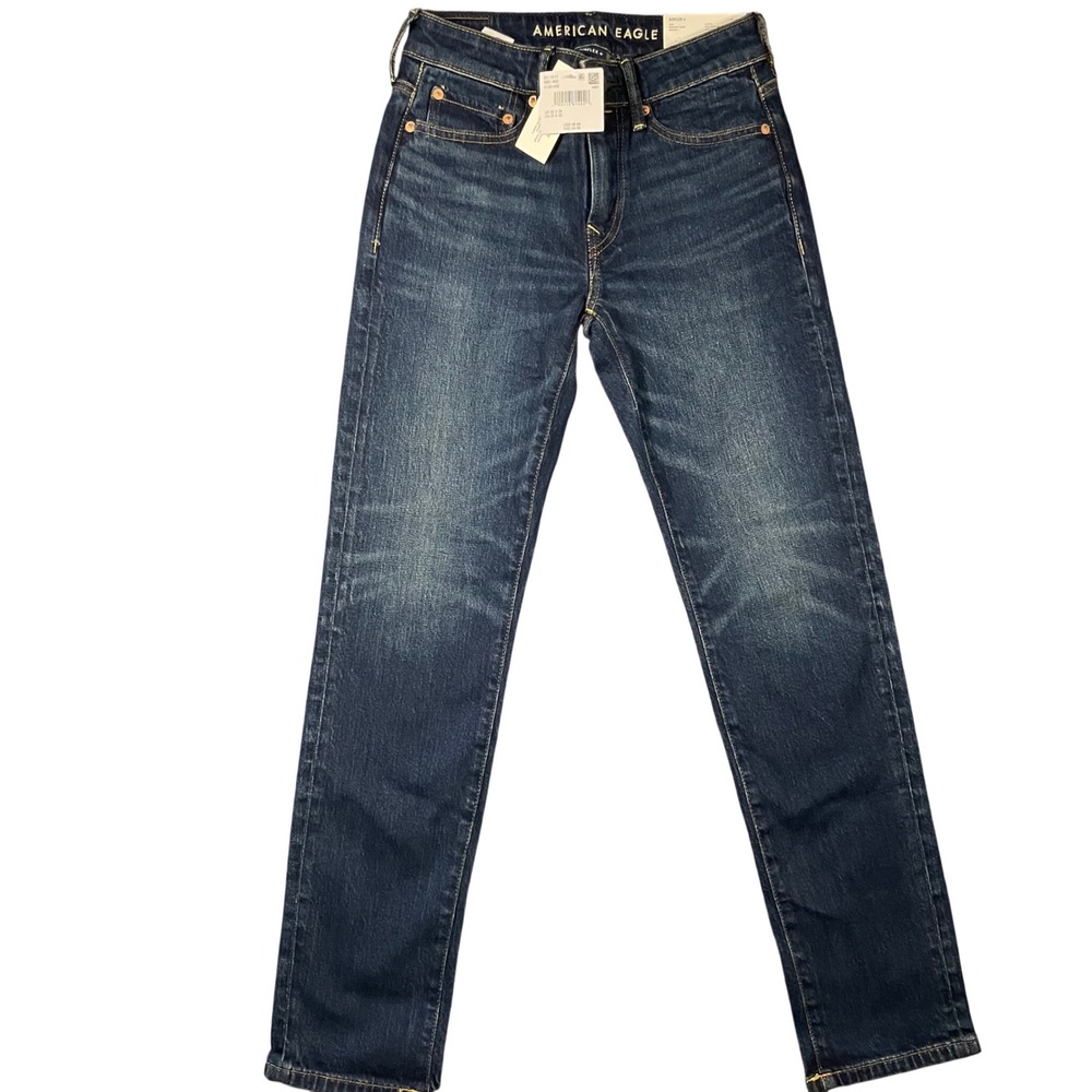 NWT American Eagle Airflex+ Slim Jeans Denim‎ Blue 26x28 Classic Preppy Stretch